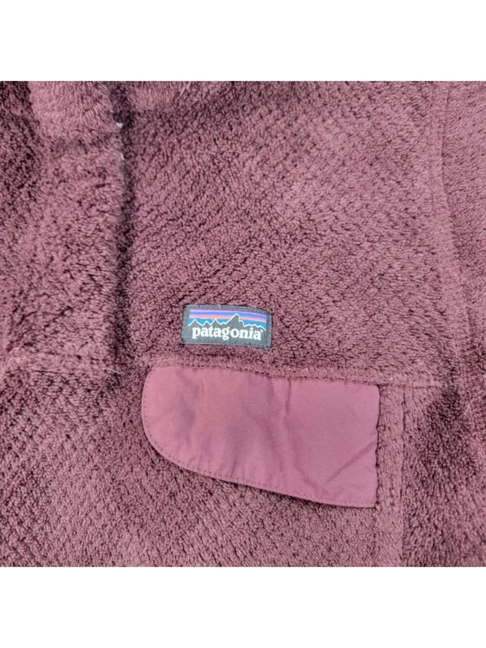 Patagonia Re-Tool Snap-T Sweater Girls Medium Burgundy Polartec Hiking Fleece